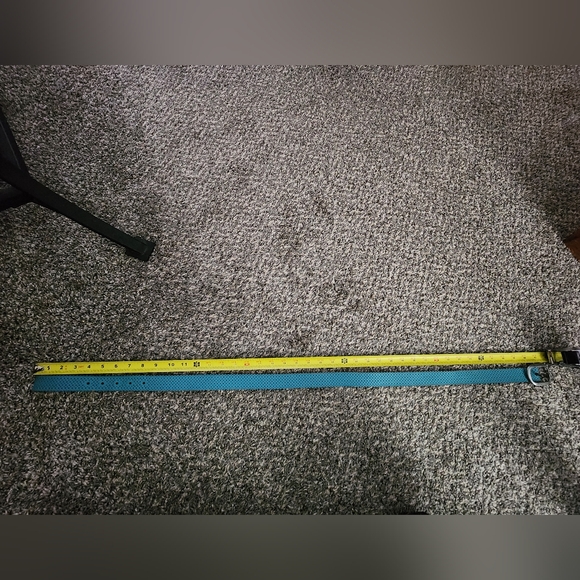 J.Crew Scalloped Perforated Leather Belt Turquoise - Picture 4 of 11